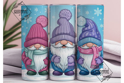 Christmas Gnomes 20oz Tumbler Wrap Sublimation sassyprint 