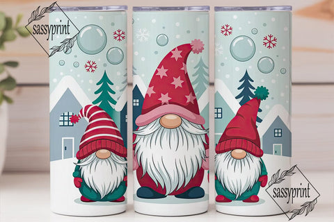 Christmas Gnomes 20oz Tumbler Wrap Sublimation sassyprint 