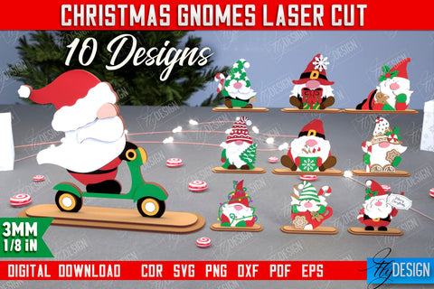 Christmas Gnomes Bundle | Table Statuette | Christmas Figurine | Holiday | CNC Files SVG Fly Design 
