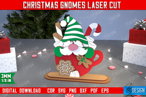 Christmas Gnomes Bundle | Table Statuette | Christmas Figurine | Holiday | CNC Files SVG Fly Design 