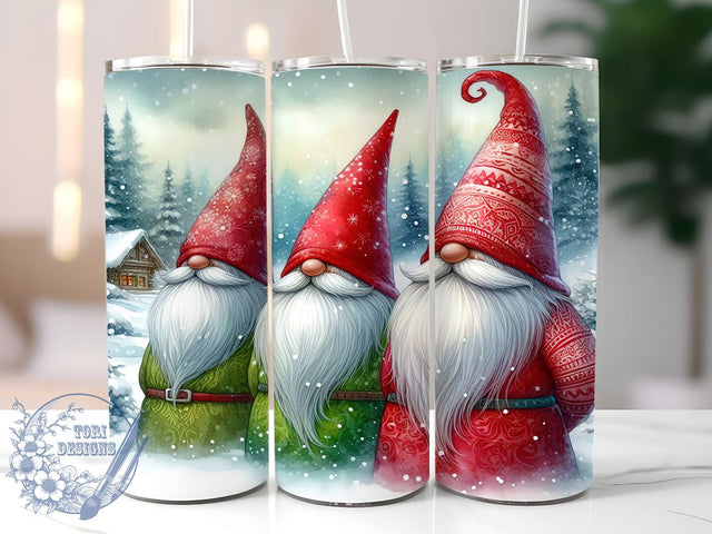 Christmas Gnomes, Holiday Tumbler, 20oz Wrap, Sublimation Design, Digital Download, Festive Decor, Gnome Gifts Sublimation ToriDesigns 