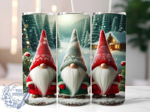 Christmas Gnomes, Holiday Tumbler, 20oz Wrap, Sublimation Design, Digital Download, Festive Decor, Gnome Gifts Sublimation ToriDesigns 