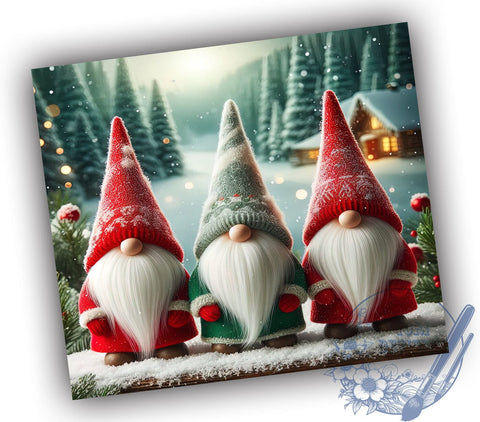 Christmas Gnomes, Holiday Tumbler, 20oz Wrap, Sublimation Design, Digital Download, Festive Decor, Gnome Gifts Sublimation ToriDesigns 