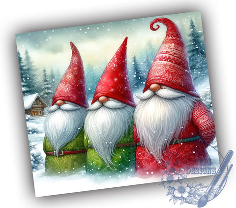 Christmas Gnomes, Holiday Tumbler, 20oz Wrap, Sublimation Design, Digital Download, Festive Decor, Gnome Gifts Sublimation ToriDesigns 