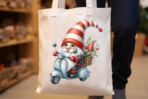 Christmas Gnomes in Vespa Clipart Sublimation Rupkotha 