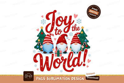 Christmas gnomes joy world image Sublimation Designangry 