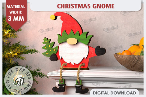 Christmas Gnomes Laser Cut Bundle. Christmas Decor SVG SVG Evgenyia Guschina 