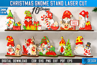 Christmas Gnomes Laser Cut Bundle | Table Statuette | Christmas Figurine | Holiday | CNC Files SVG Fly Design 