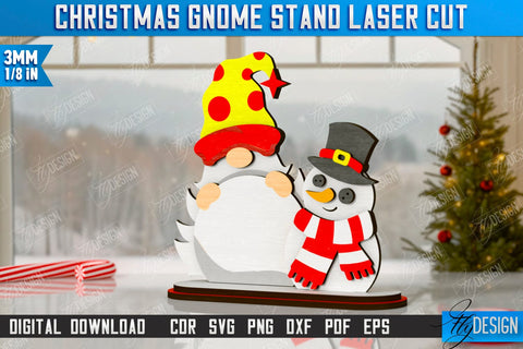 Christmas Gnomes Laser Cut Bundle | Table Statuette | Christmas Figurine | Holiday | CNC Files SVG Fly Design 