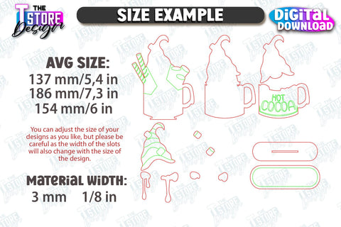 Christmas Gnomes Laser Cut Bundle | Table Statuette | Christmas Figurine | Holiday | CNC Files SVG The T Store Design 