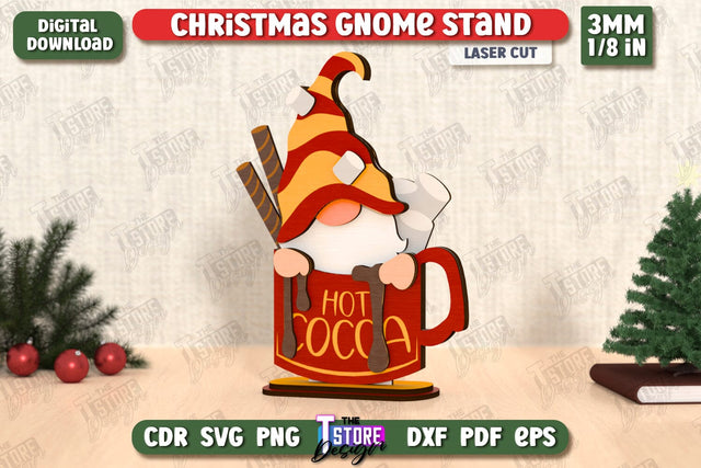 Christmas Gnomes Laser Cut | Table Statuette | Christmas Figurine | Holiday | CNC File SVG The T Store Design 