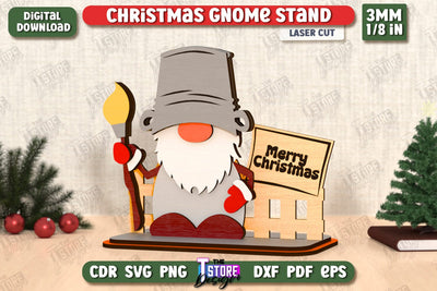Christmas Gnomes Laser Cut | Table Statuette | Christmas Figurine | Holiday | CNC File SVG The T Store Design 
