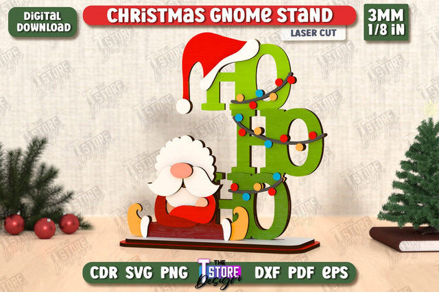 Christmas Gnomes Laser Cut | Table Statuette | Christmas Figurine | Holiday | CNC File SVG The T Store Design 