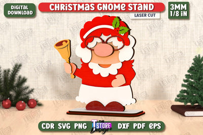 Christmas Gnomes Laser Cut | Table Statuette | Christmas Figurine | Holiday | CNC File SVG The T Store Design 