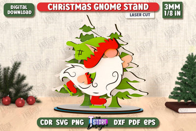 Christmas Gnomes Laser Cut | Table Statuette | Christmas Figurine | Holiday | CNC File SVG The T Store Design 