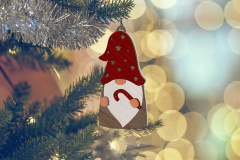 CHRISTMAS GNOMES SET, Multilayer Ornaments, Wood Cut and Paper Cut Files, Laser Cut Template SVG LaserCutano 