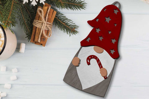 CHRISTMAS GNOMES SET, Multilayer Ornaments, Wood Cut and Paper Cut Files, Laser Cut Template SVG LaserCutano 