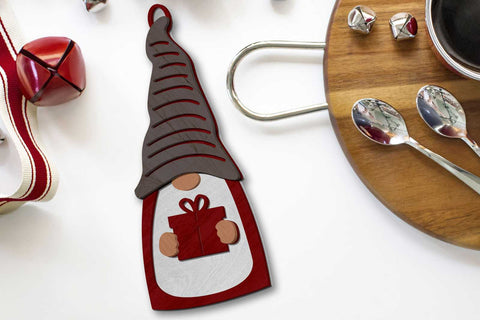 CHRISTMAS GNOMES SET, Multilayer Ornaments, Wood Cut and Paper Cut Files, Laser Cut Template SVG LaserCutano 