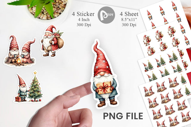 Christmas Gnomes Sticker Sublimation artnoy 