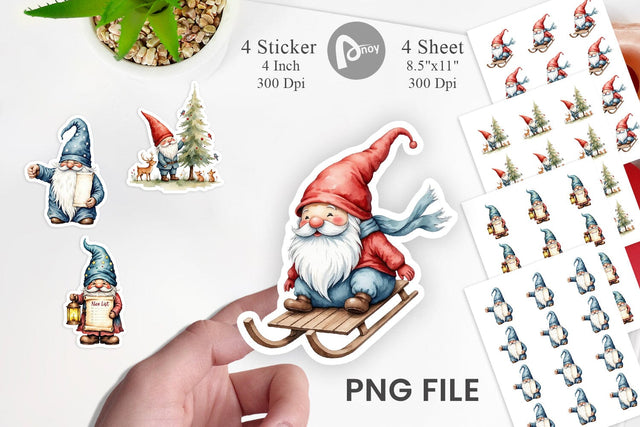 Christmas Gnomes Sticker Sublimation artnoy 