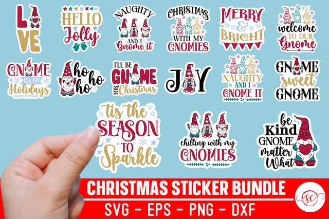 Christmas Gnomes Sticker SVG Bundle SVG Svgcraft 