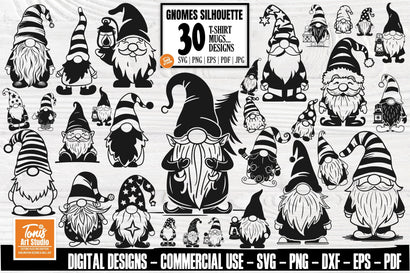 Christmas Gnomes SVG bundle | Gnome clipart SVG | Silhouette Cut Files | 30 designs | Commercial Use SVG TonisArtStudio 