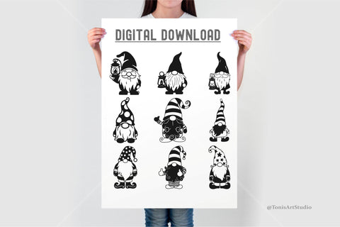 Christmas Gnomes SVG bundle | Gnome clipart SVG | Silhouette Cut Files | 30 designs | Commercial Use SVG TonisArtStudio 