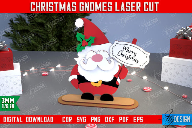 Christmas Gnomes | Table Statuette | Christmas Figurine | Holiday | CNC File SVG Fly Design 