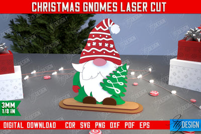 Christmas Gnomes | Table Statuette | Christmas Figurine | Holiday | CNC File SVG Fly Design 