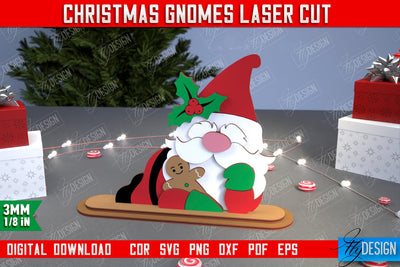 Christmas Gnomes | Table Statuette | Christmas Figurine | Holiday | CNC File SVG Fly Design 