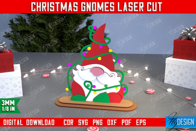 Christmas Gnomes | Table Statuette | Christmas Figurine | Holiday | CNC File SVG Fly Design 