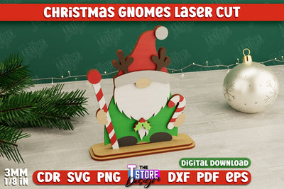 Christmas Gnomes | Table Statuette | Christmas Figurine | Holiday | CNC File SVG The T Store Design 