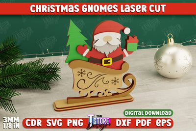 Christmas Gnomes | Table Statuette | Christmas Figurine | Holiday | CNC File SVG The T Store Design 