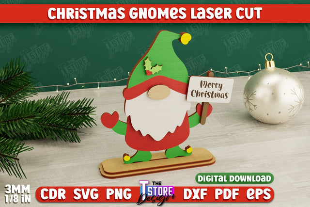Christmas Gnomes | Table Statuette | Christmas Figurine | Holiday | CNC File SVG The T Store Design 