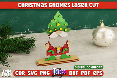 Christmas Gnomes | Table Statuette | Christmas Figurine | Holiday | CNC File SVG The T Store Design 