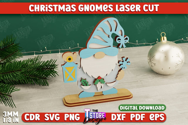 Christmas Gnomes | Table Statuette | Christmas Figurine | Holiday | CNC File SVG The T Store Design 