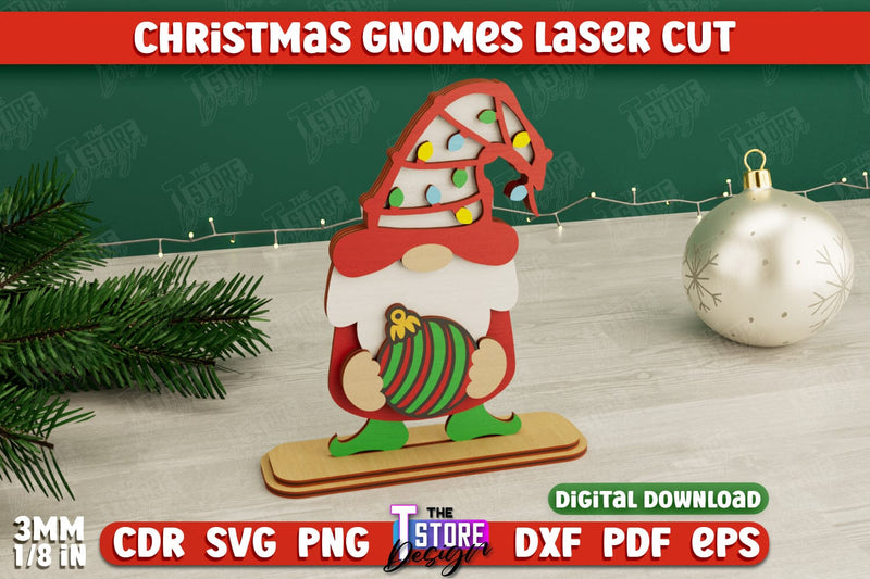 Christmas Gnomes | Table Statuette | Christmas Figurine | Holiday | CNC File SVG The T Store Design 