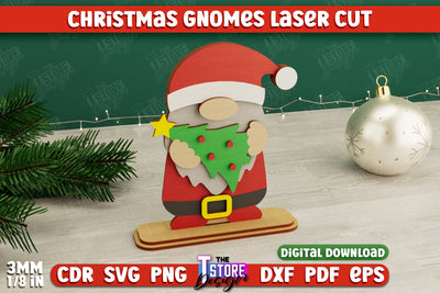 Christmas Gnomes | Table Statuette | Christmas Figurine | Holiday | CNC File SVG The T Store Design 