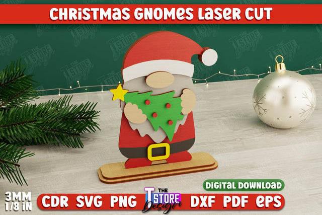 Christmas Gnomes | Table Statuette | Christmas Figurine | Holiday | CNC File SVG The T Store Design 