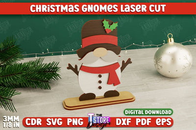 Christmas Gnomes | Table Statuette | Christmas Figurine | Holiday | CNC File SVG The T Store Design 