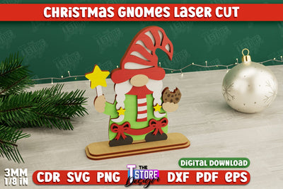 Christmas Gnomes | Table Statuette | Christmas Figurine | Holiday | CNC File SVG The T Store Design 
