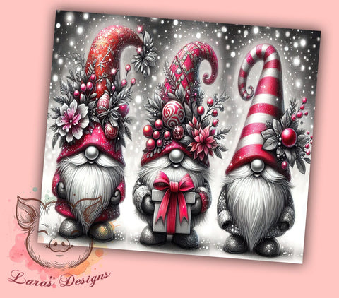 Christmas Gnomes Tumbler, 20oz Tumbler Wrap, PNG Sublimation Design, Digital Download, Cute Holiday Gifts, High-Resolution PNG, Skinny Tumbler Wrap Sublimation Lara' s Designs 