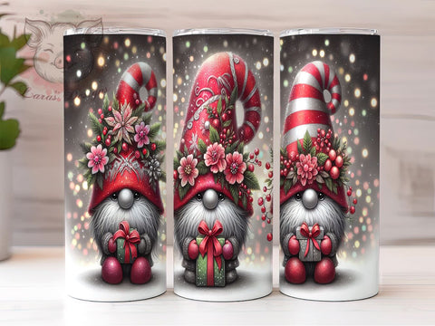 Christmas Gnomes Tumbler, 20oz Tumbler Wrap, PNG Sublimation Design, Digital Download, Cute Holiday Gifts, High-Resolution PNG, Skinny Tumbler Wrap Sublimation Lara' s Designs 