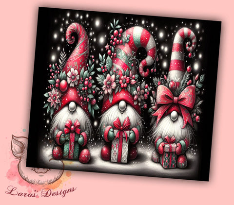 Christmas Gnomes Tumbler, 20oz Tumbler Wrap, PNG Sublimation Design, Digital Download, Cute Holiday Gifts, High-Resolution PNG, Skinny Tumbler Wrap Sublimation Lara' s Designs 