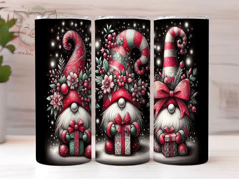Christmas Gnomes Tumbler, 20oz Tumbler Wrap, PNG Sublimation Design, Digital Download, Cute Holiday Gifts, High-Resolution PNG, Skinny Tumbler Wrap Sublimation Lara' s Designs 