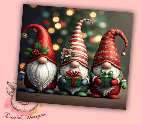 Christmas Gnomes Tumbler, 20oz Tumbler Wrap, PNG Sublimation Design, Digital Download, Cute Holiday Gifts, High-Resolution PNG, Skinny Tumbler Wrap Sublimation Lara' s Designs 