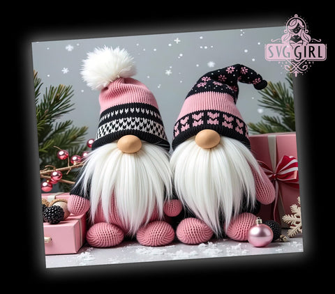 Christmas Gnomes Tumbler, Cute Gnome Design, Holiday Drinkware, 20oz Sublimation Wrap, Winter Decor, Digital Download, Festive Gift Sublimation SvggirlplusArt 