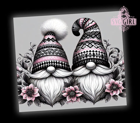 Christmas Gnomes Tumbler, Cute Gnome Design, Holiday Drinkware, 20oz Sublimation Wrap, Winter Decor, Digital Download, Festive Gift Sublimation SvggirlplusArt 