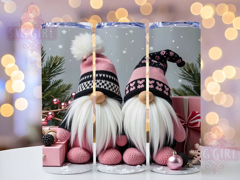 Christmas Gnomes Tumbler, Cute Gnome Design, Holiday Drinkware, 20oz Sublimation Wrap, Winter Decor, Digital Download, Festive Gift Sublimation SvggirlplusArt 