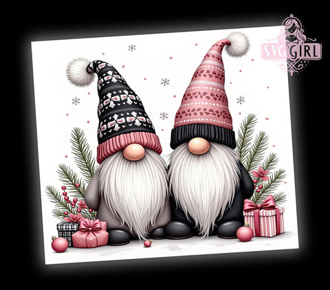 Christmas Gnomes Tumbler, Cute Gnome Design, Holiday Drinkware, 20oz Sublimation Wrap, Winter Decor, Digital Download, Festive Gift Sublimation SvggirlplusArt 